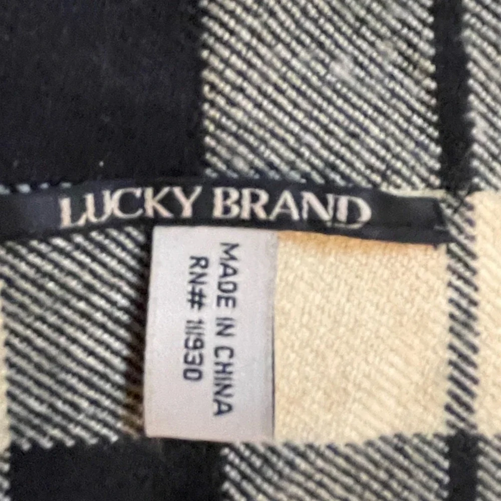 Lucky Brand Plaid Scarf‎ Womens Preppy Outdoors Layering Accessory Gorpcore
